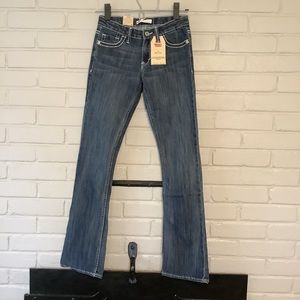 Levi 715 Boot Leg Girls Jeans Size 14 Slim Adjustable Waist Band